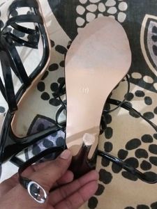 Black Strappy Pencil Heels Stellitoes