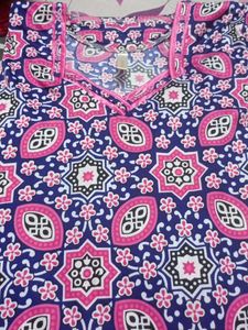 Beautiful Blue And Pink Nighty For women