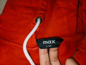 Red &amp; White Crop Hoodie