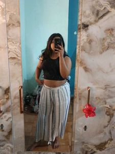Striped Wide Leg Trousers