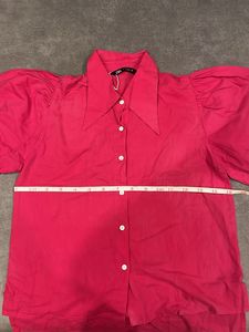 Pink Puffed Sleeve Shirt
