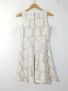 Nuon Cream And Brown Floral Printed Dress (Women)