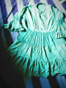 Embroidered Green Kurta