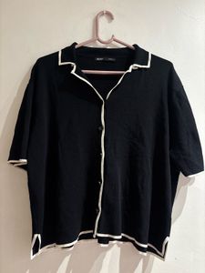 Chic Black Button-Down Top