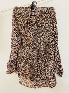 Leopard Print Button Down Shirt