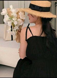 Black Summer Tie Up Dress