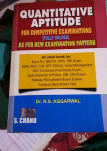 Quantitative Aptitude Text Book For Competitive Exams:-Ssc, Ibps Etc.