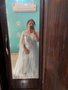 Elegant Silver Party Gown