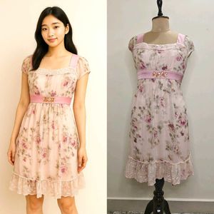 Floral Chiffon Midi Dress