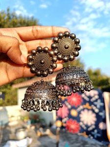 Boho Oxidised Jhumkas🖤