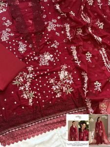 Floral Embroidered Dress Material