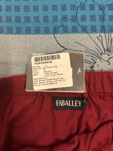 Faballey Maroon Off Shoulder Lace Bardot Top New