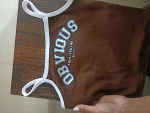 Brown 'Obvious' Graphic Tank Top