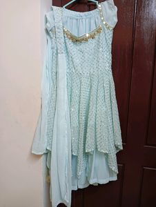 🩵Cutest Sea Blue Sharara Set With Dupatta 🩵