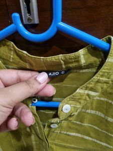 Cute Striped Green Kurti Short