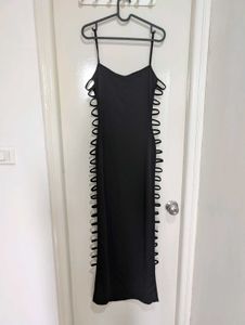 Slinky Black Maxi Dress with side Cutouts