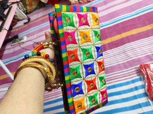 Colorful Embroidered Clutch