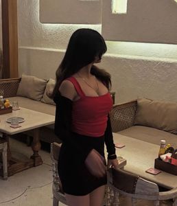 Chic Red Ruched Crop Top