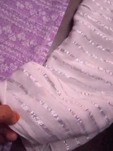 Lavender Purple Kurta Set White Duptta Pant Girls