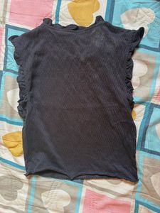 H&amp;M Black Sleeveless Top/ SMOCKED JERSEY TOP