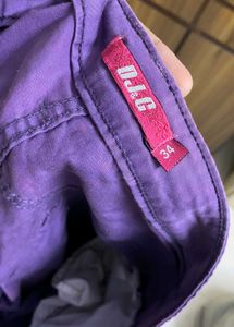 Purple Straight Leg Pants