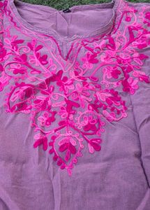Chickenkari Embroiled Short Kurta Top
