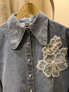 Denim Floral Blouse