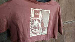 Printed extended sleeves Crop boxy Tshirt