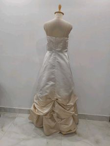 beige gowen.