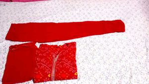 Bandhani Print Kurta with sare