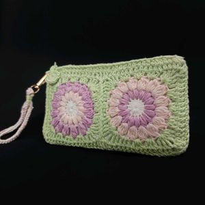 Crochet Flower Zipper Pouch 🌸✨
