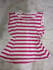 Stripes T Shirt Sleeveless