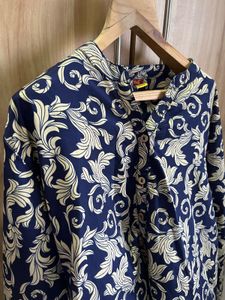 Navy Blue Floral Top