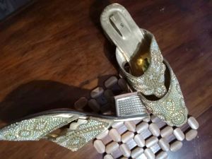 A Golden Shimmering Shine Shoes