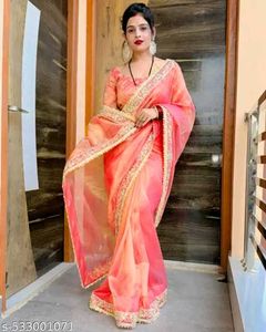 New Partywear Saree Attached With Blouse