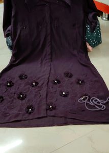 Beautiful Dark Purple Georgette Dress With Pent