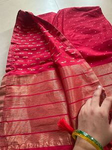 Pink Polka Dot Fabric with Border