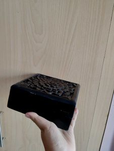 Black Floral Carved Wooden Box✅