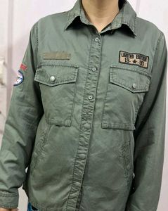 Green Button-Down Jacket