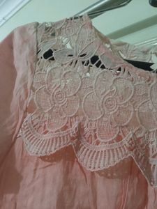 light pink top with lace