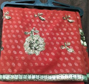 Saree Diwali Offer Rust full work kasab chamki/Sty