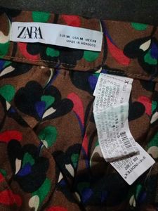 Zara long flared skirt with high waist and pattern