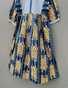 Tiger Print Midi Dress Deep Neck With String Close