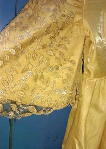 Golden Shrug With Frock