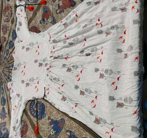 White Birdcage Print Dress