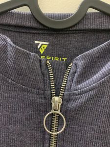 Blue Zip Up Top