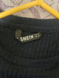 Dark Blue Crop Sweatshirt Stretchable