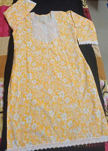 Yellow Floral Kurti