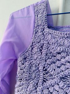 Purple Puff Sleeve Top