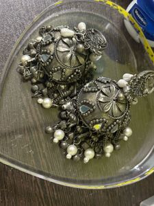 Oxidized Silver Earrings